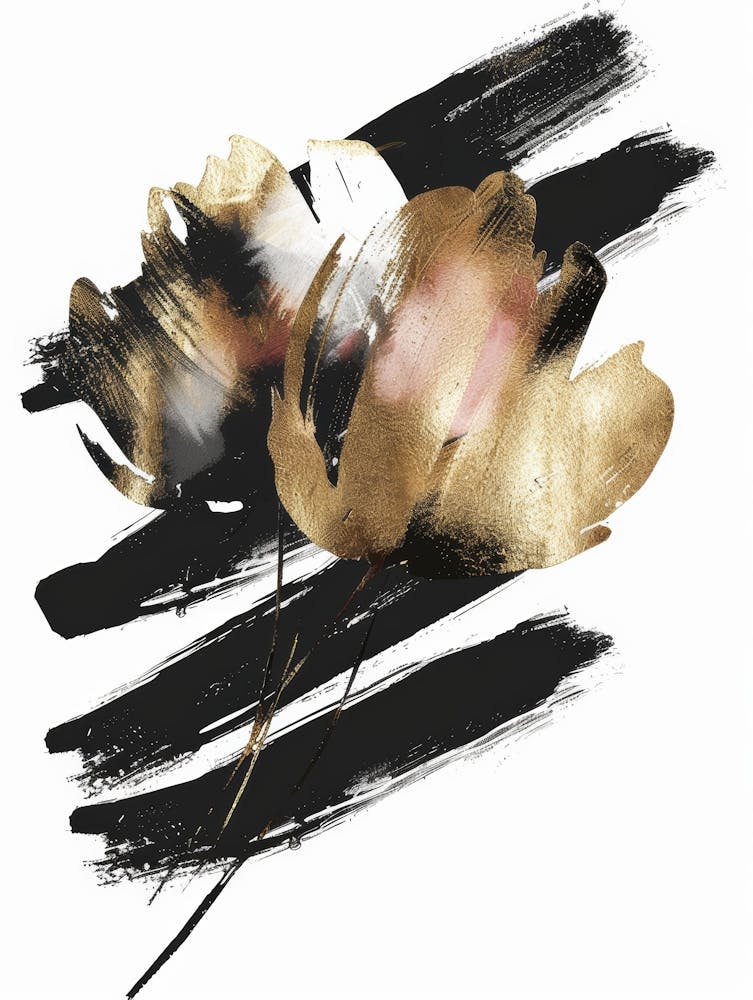 Black And Gold Flowers 3