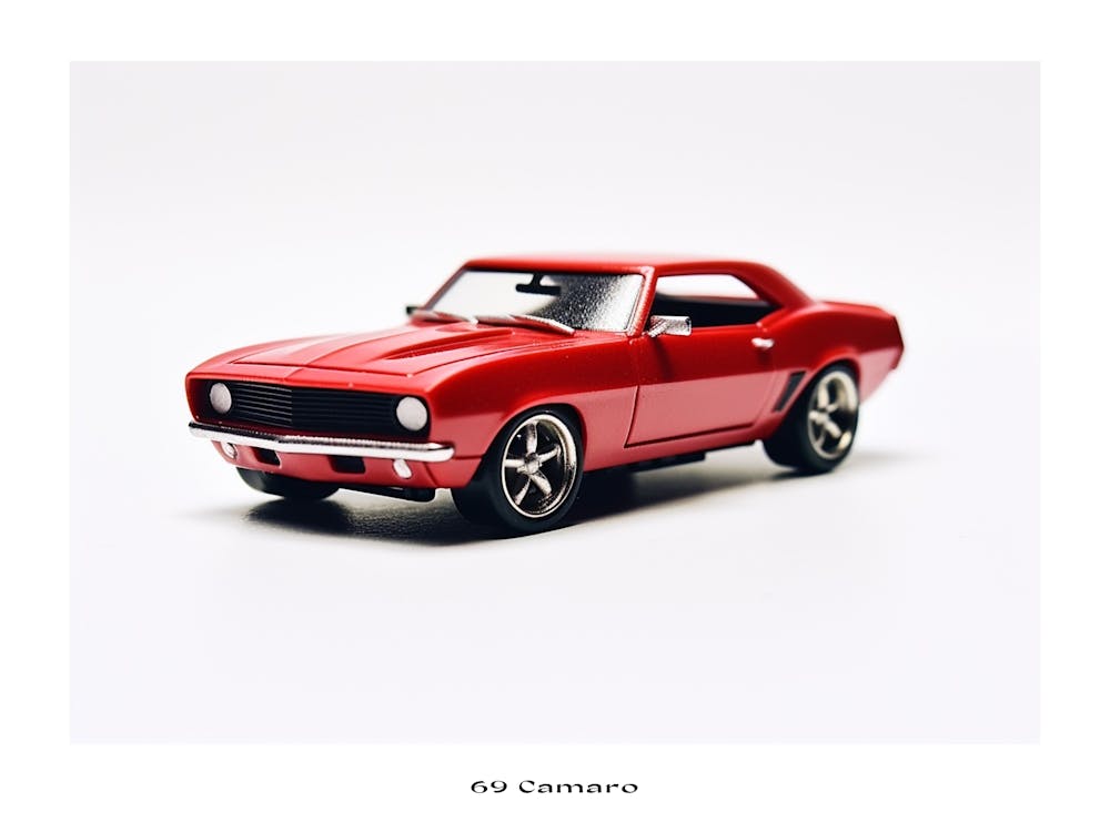 Toy Car 69 Camaro Red Poster