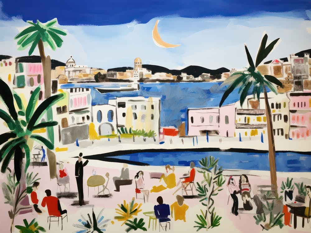 Naples Italy Cute Watercolour Illustration 2