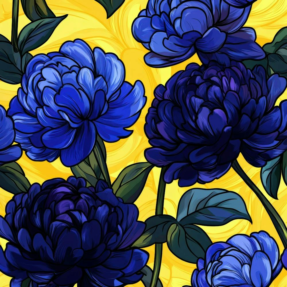 Peonies On Yellow Background