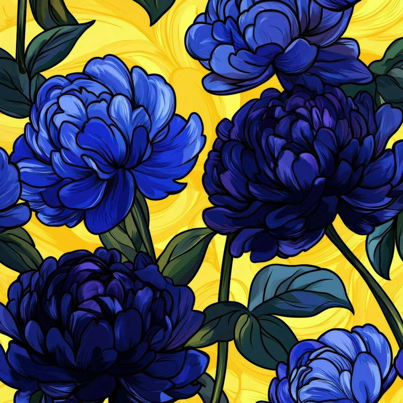 Peonies On Yellow Background