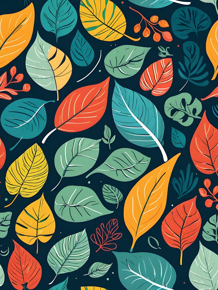 Autumn Leaves Seamless Pattern 3
