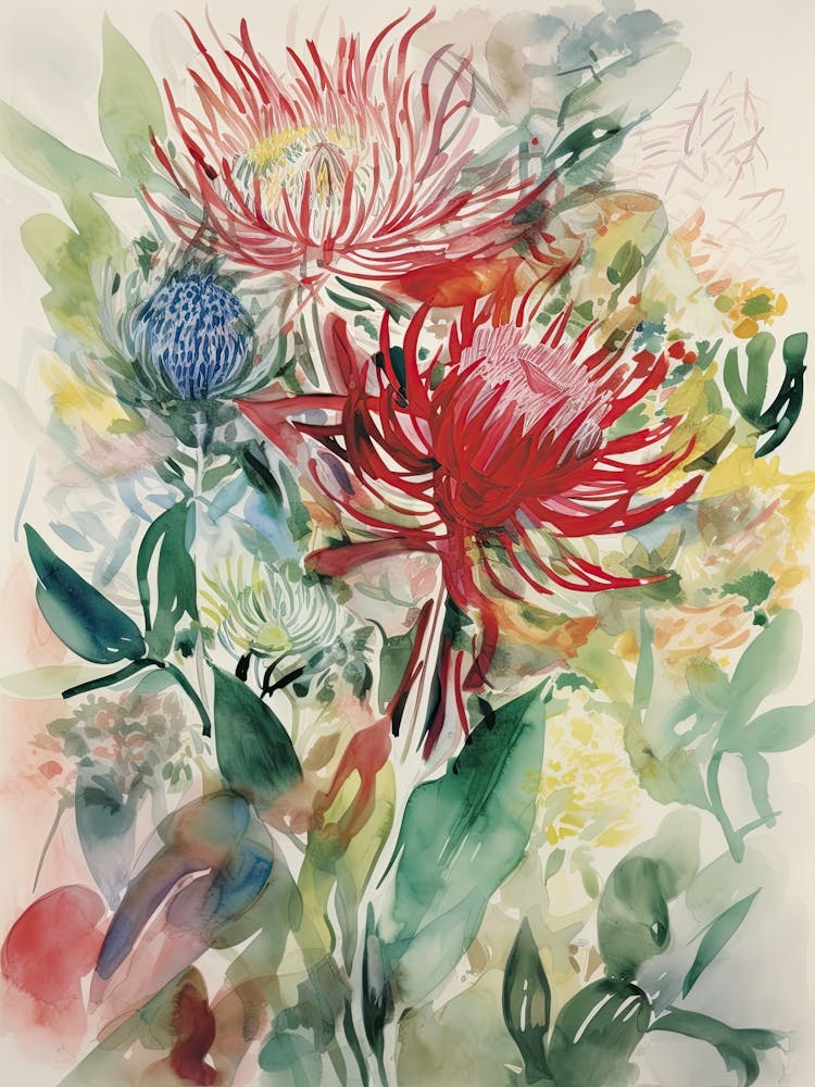 Protea Blume Illustration 3