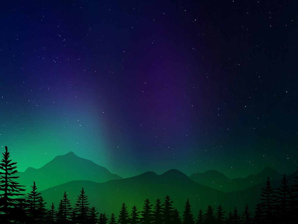 Aurora neon landscape #5