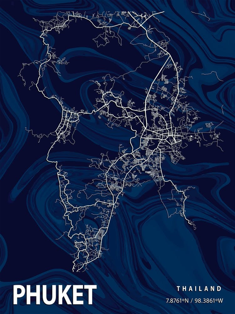 Phuket Crocus Marble Map