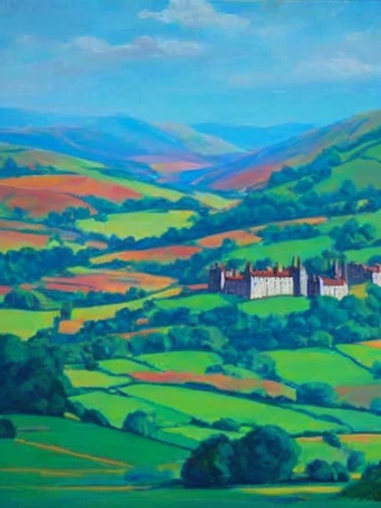 Lake District National Park United Kingdom Blue Oil Painting 1 