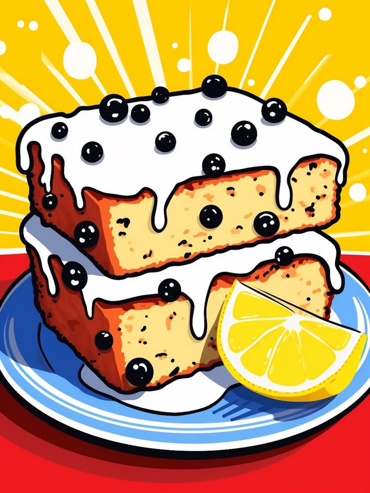 Cartoon Lemon Drizzle Pop Art Cake