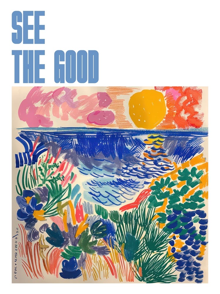 See The Good Poster Seaside Doodle Matisse Style 2