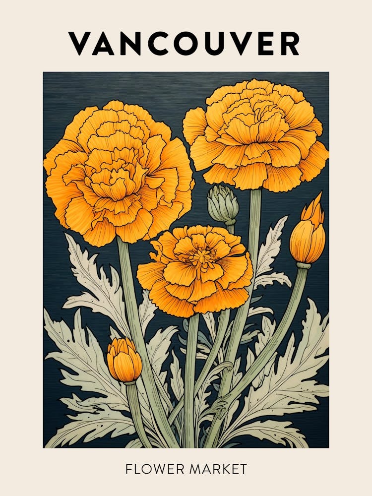 Vancouver Canada Botanischer Blumenmarkt Poster