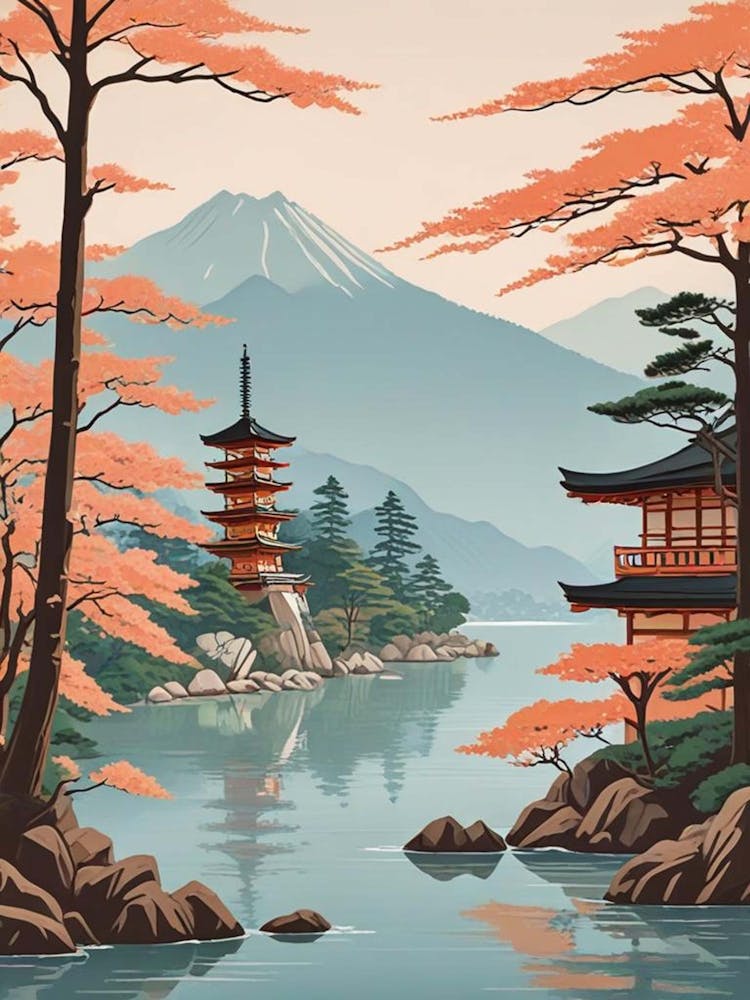 Miyajima Island Japan Vintage Travel Art (3)