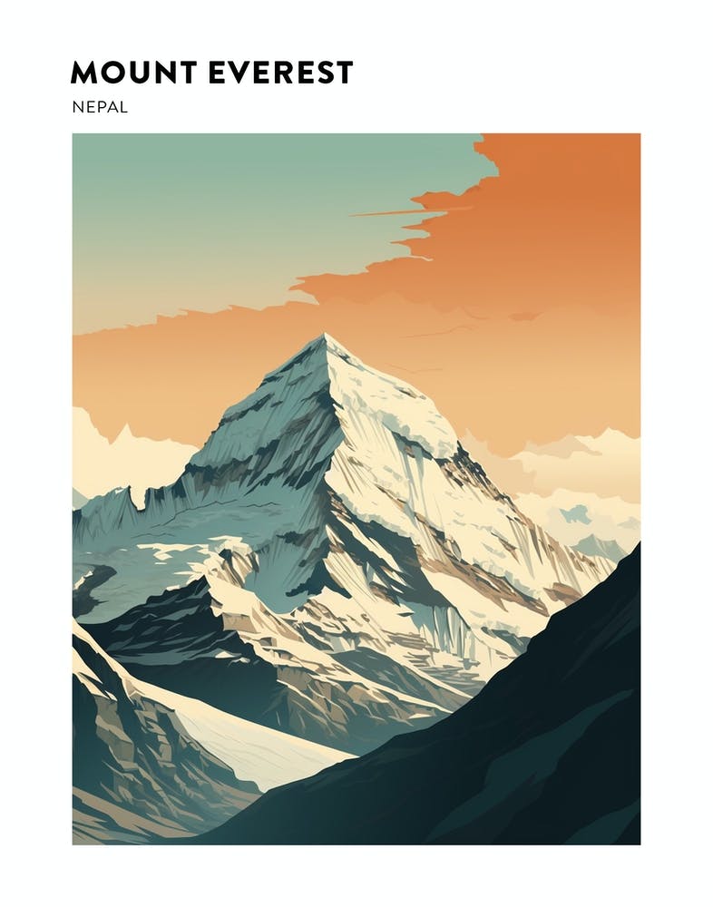 Mount Everest 2 Hiking Trail Landscape Poster