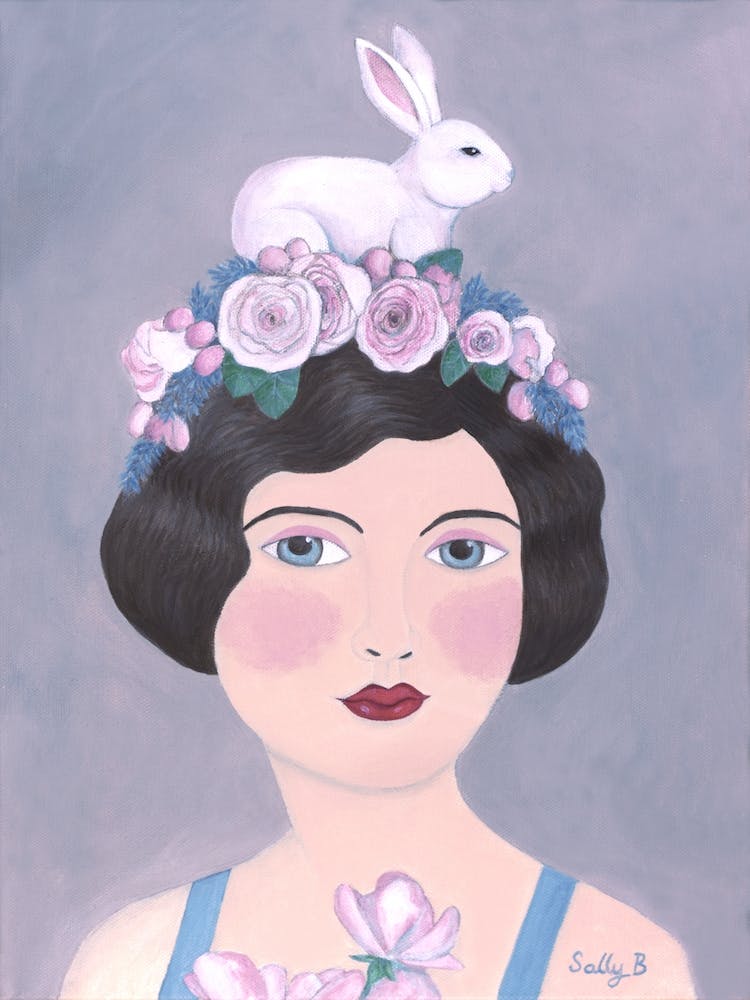 2 Femme Avec Lapin Sur la Tête