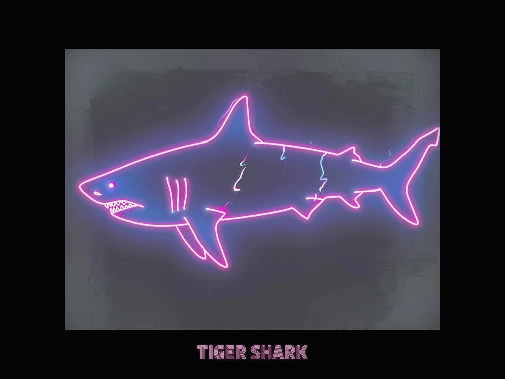 Pink Tiger Neon Shark 6 Poster