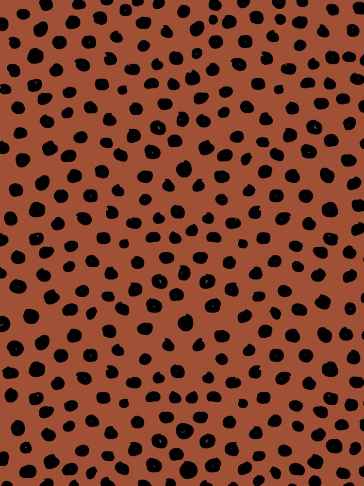 Leopard Print Dots Black And Terracotta