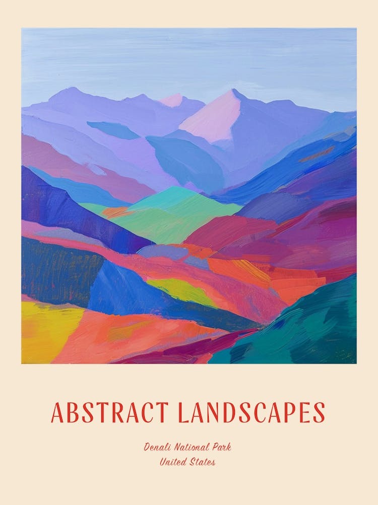 Colourful Abstract Denali National Park Usa 4 Poster