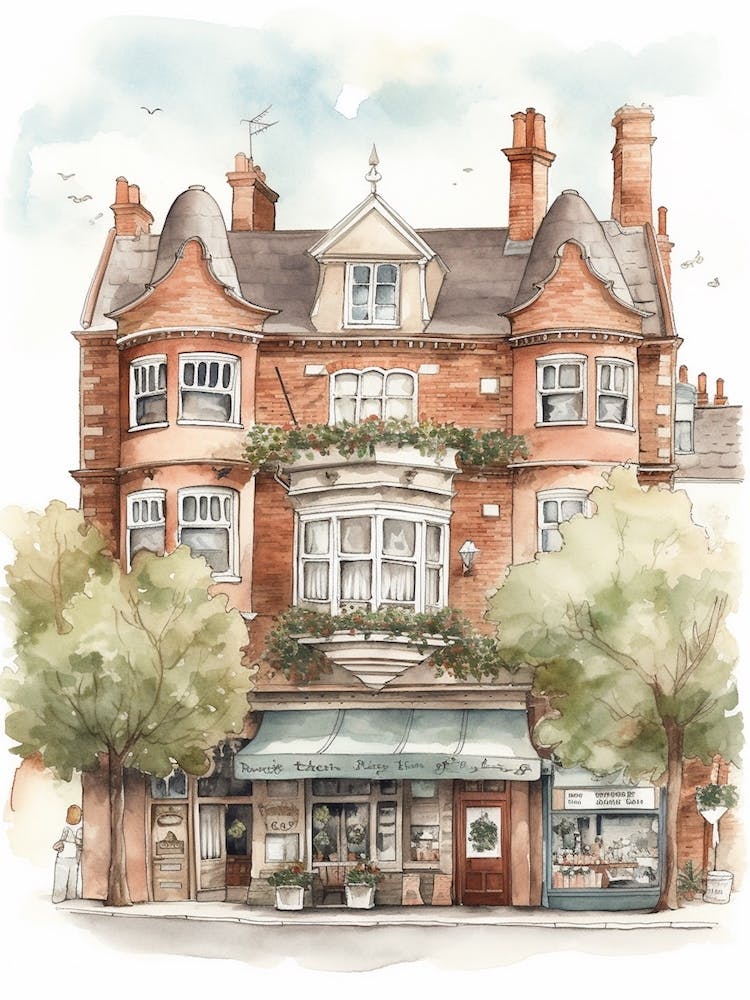 Romford London Neighborhood, Watercolour 2