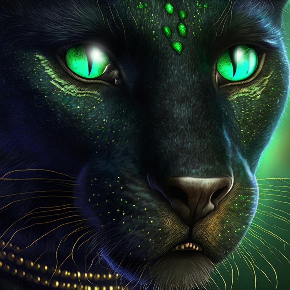 Black Panther With Green Eyes
