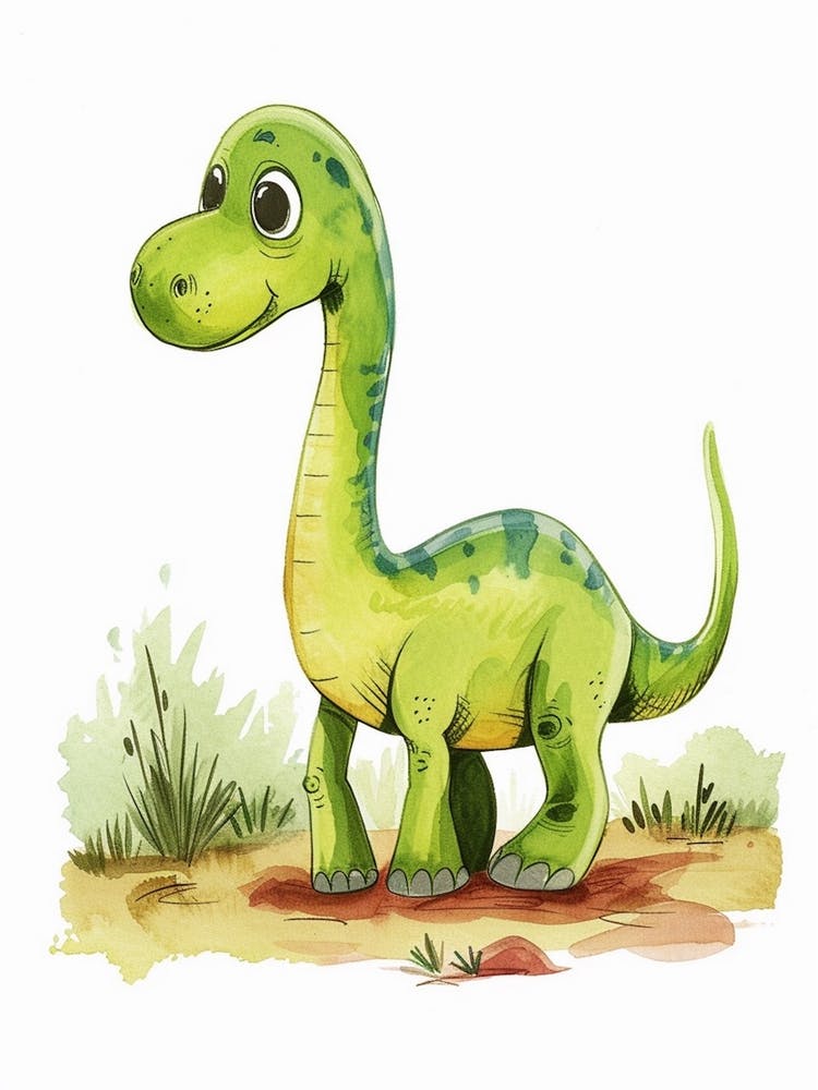 Cute Cartoon Amargasaurus Dinosaur 4