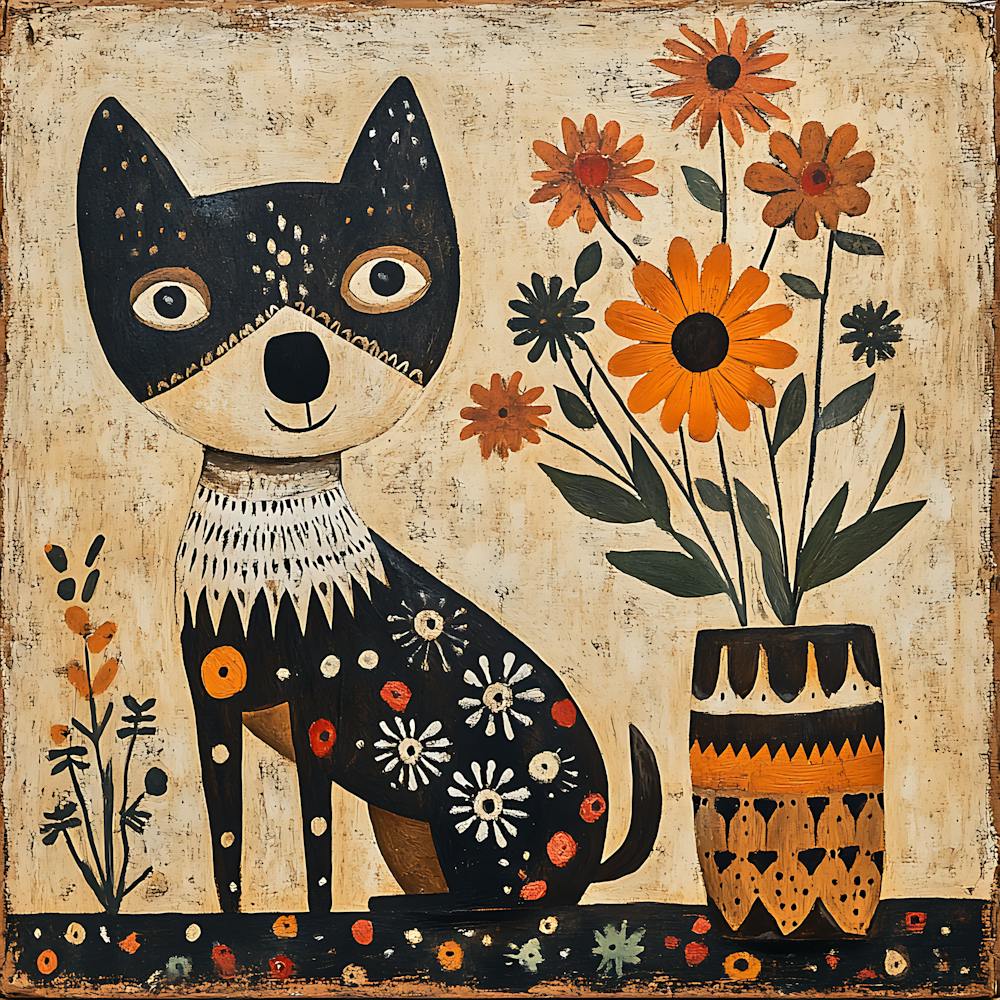 Chihuahua whit flowers