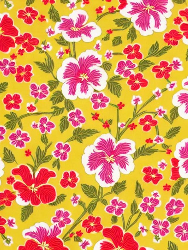 Petunia Floral Print Retro Pattern 1 Flower