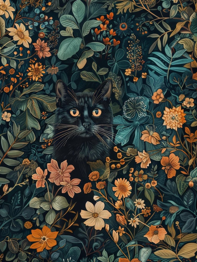 Black Cat In The Garden 5