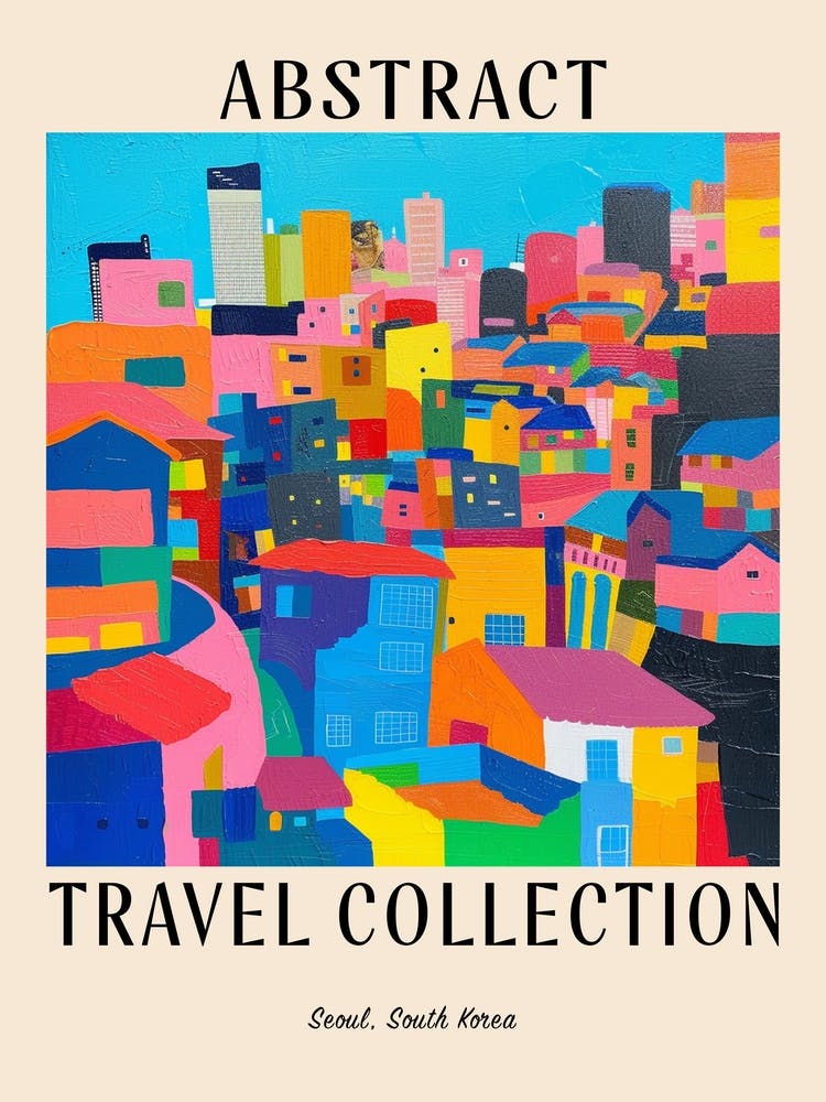 Abstract Travel Collection Poster Seoul South Korea 9