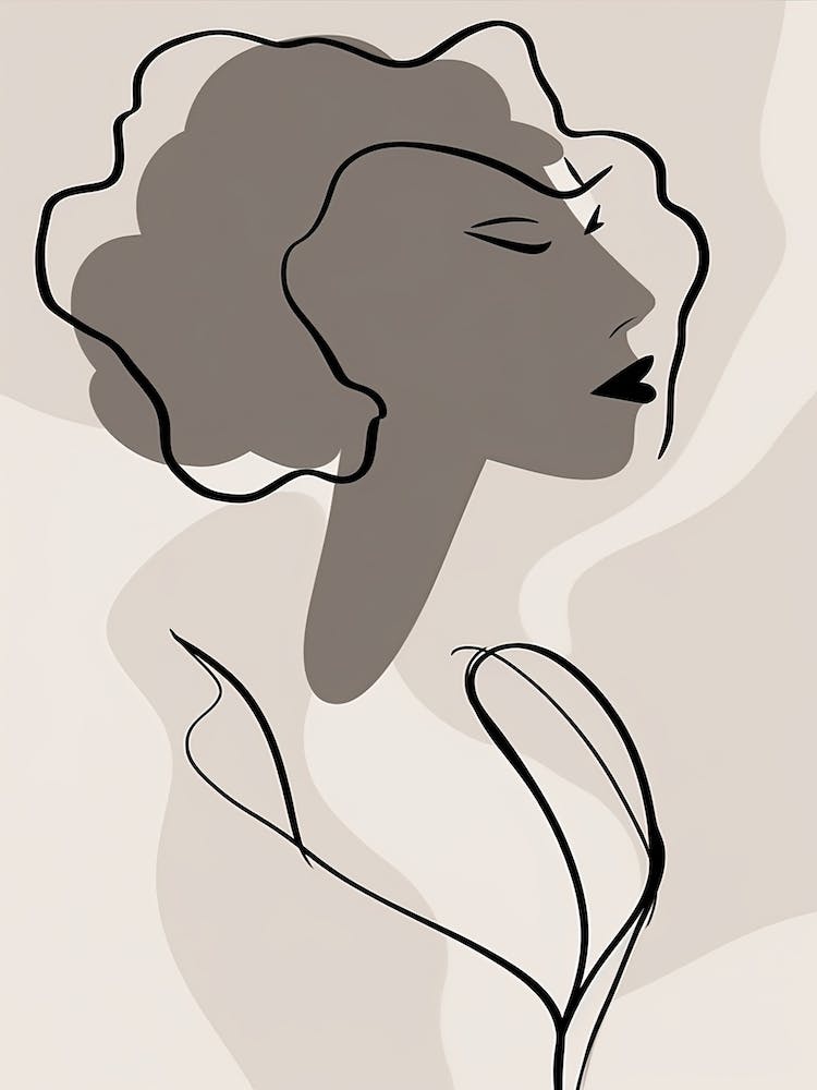 Frauen Silhouette Strichzeichnung Abstrakt 1