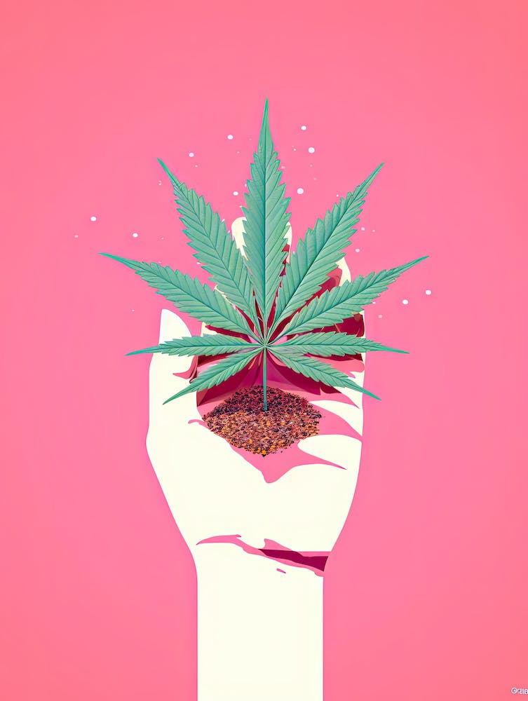 Marijuana Leaf In Hand