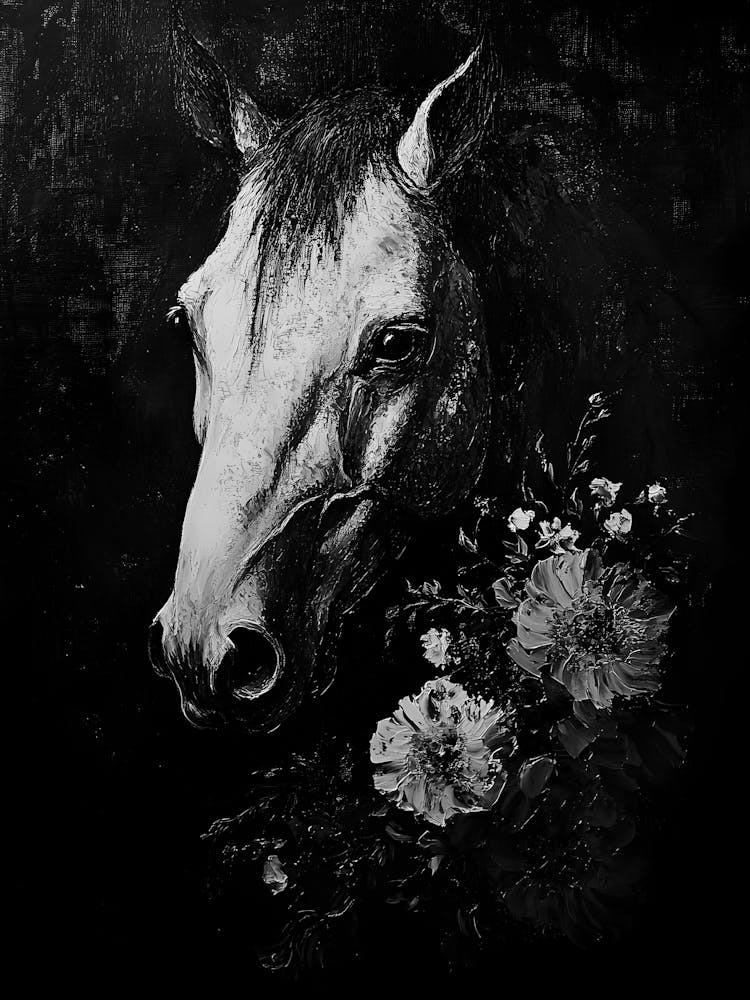 Horse With Flowers