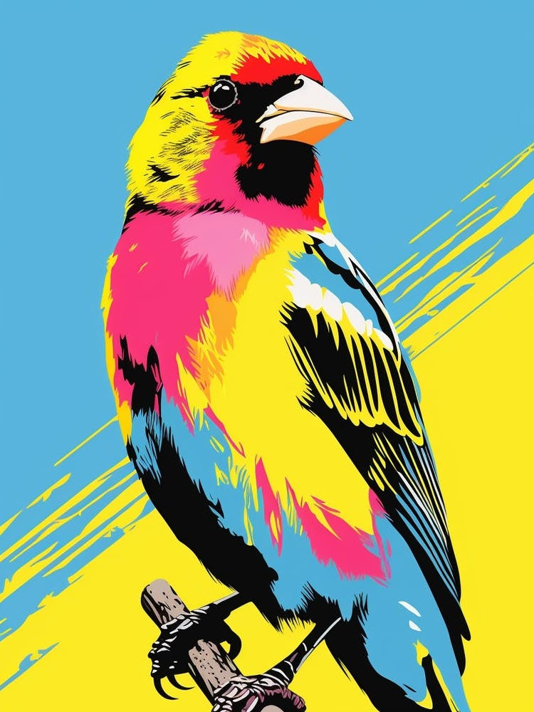 Andy Warhol Style Bird American Goldfinch 2