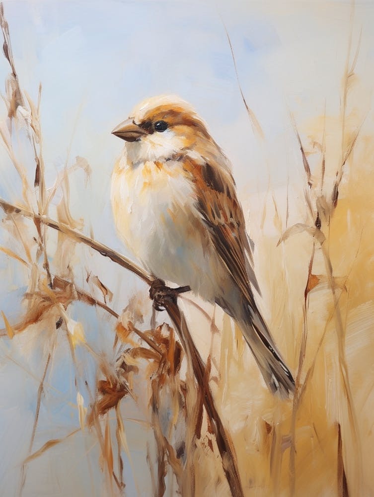 Bird Painting House Sparrow 3