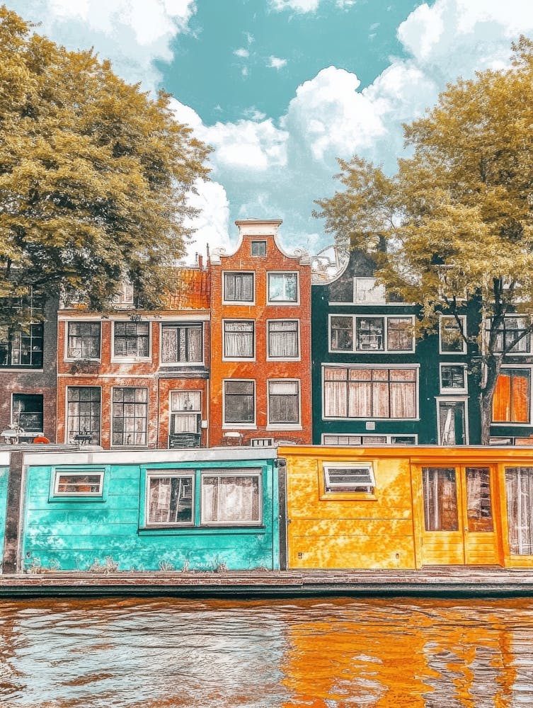 Colorful Houses In Amsterdam