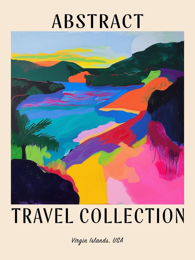 Abstract Travel Collection Poster Virgin Islands Us 4