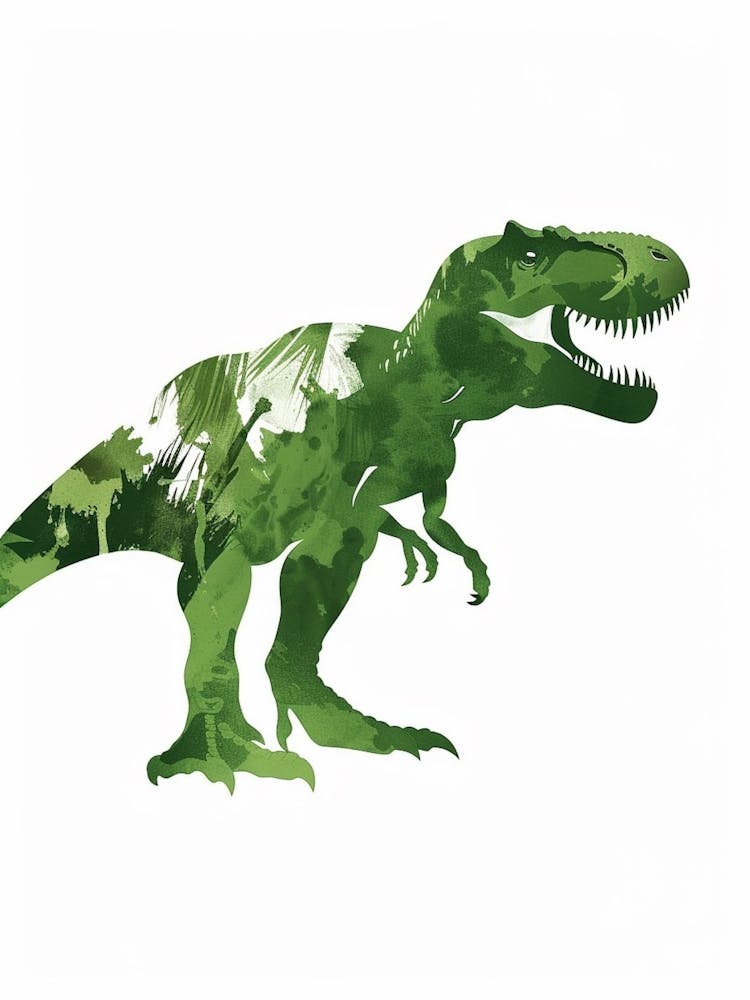 Green Dinosaur Silhouette 8
