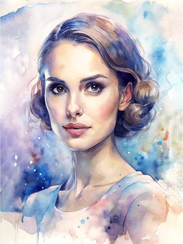 Natalie Portman In Watercolor 1