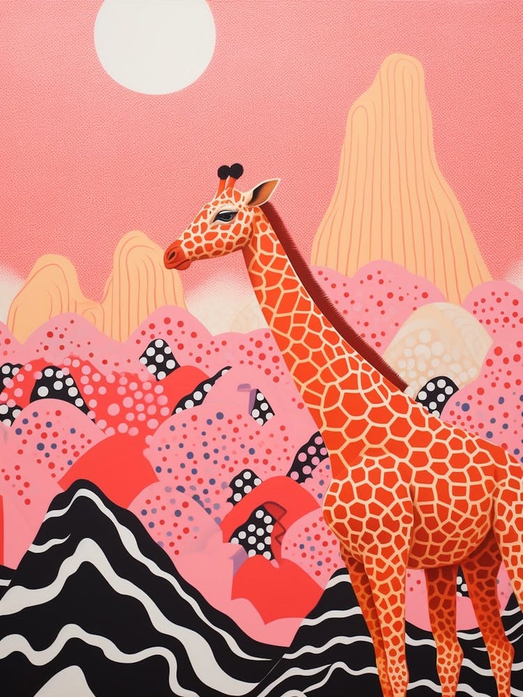 Girafe Colorée Dans Les Montagnes 2