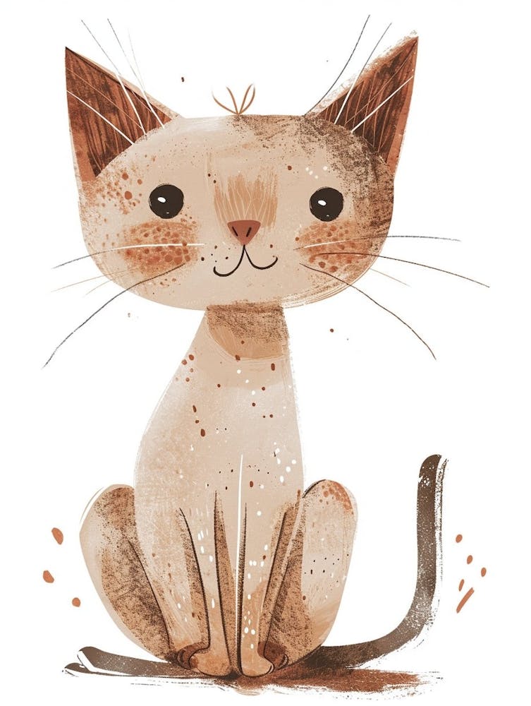 Orientalische Kurzhaarkatze Clipart-Illustration 3