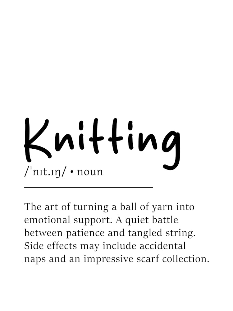Knitting Definition Poster - Dictionary