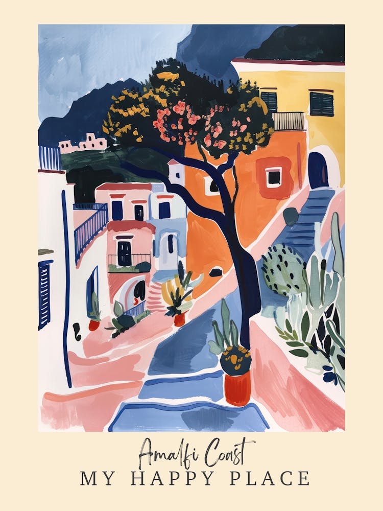 My Happy Place Amalfi Coast 1 Travel Poster