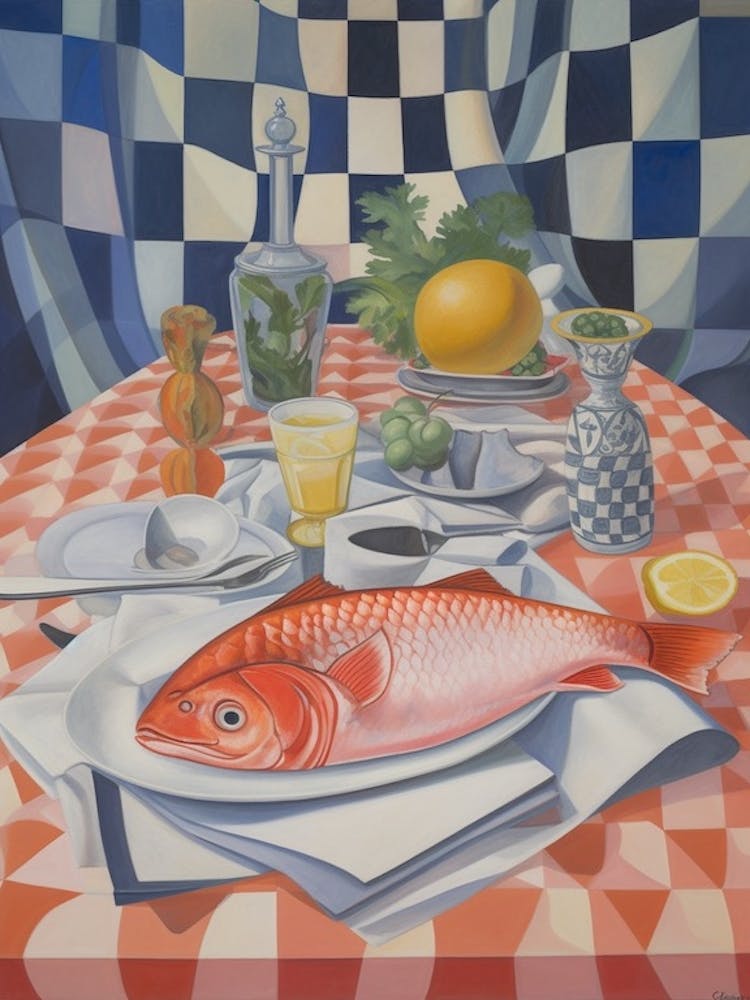 Salmon Still Life Painting