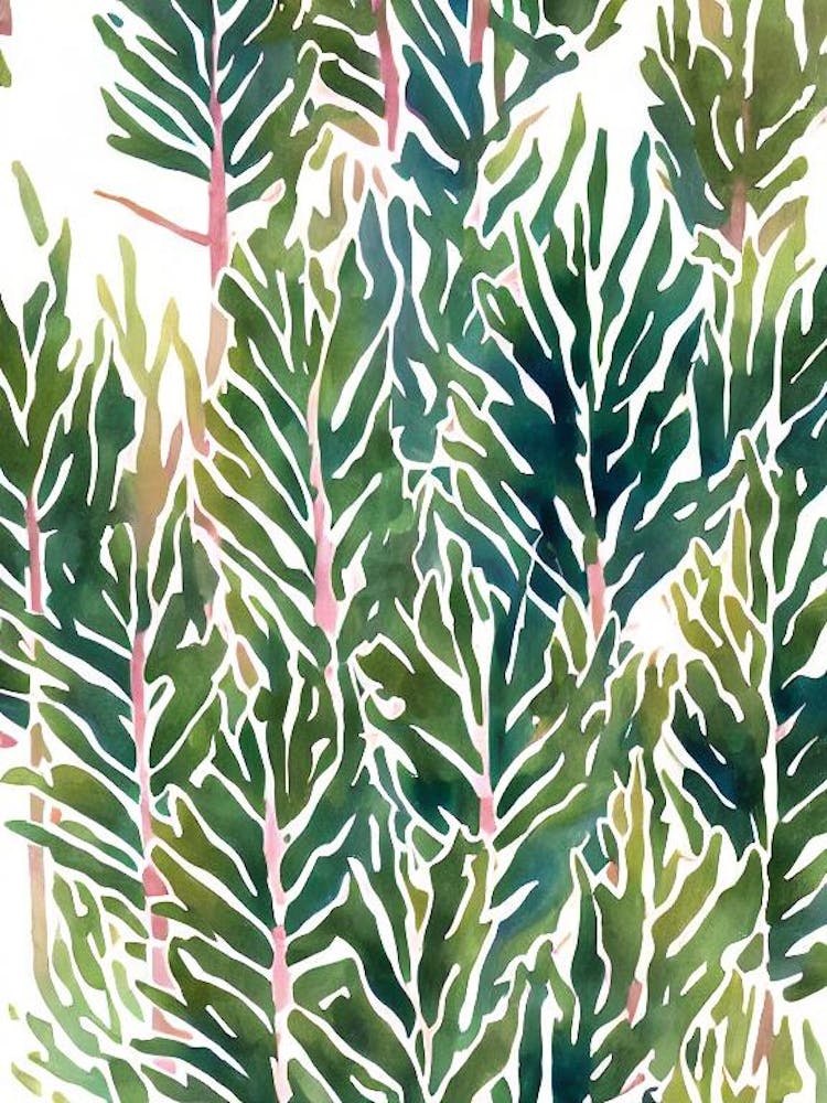 Acropora Tenuis 3 Vintage Grafik Aquarell