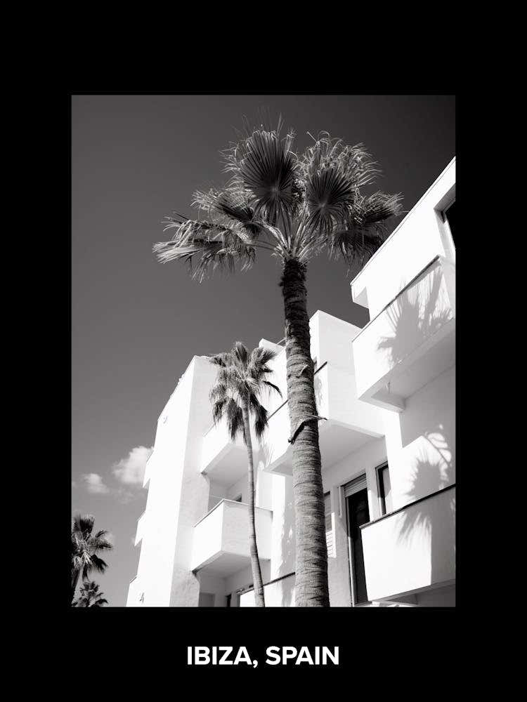 Poster Of Ibiza, Spain, Mediterranean Black And White Photography Analogue 4