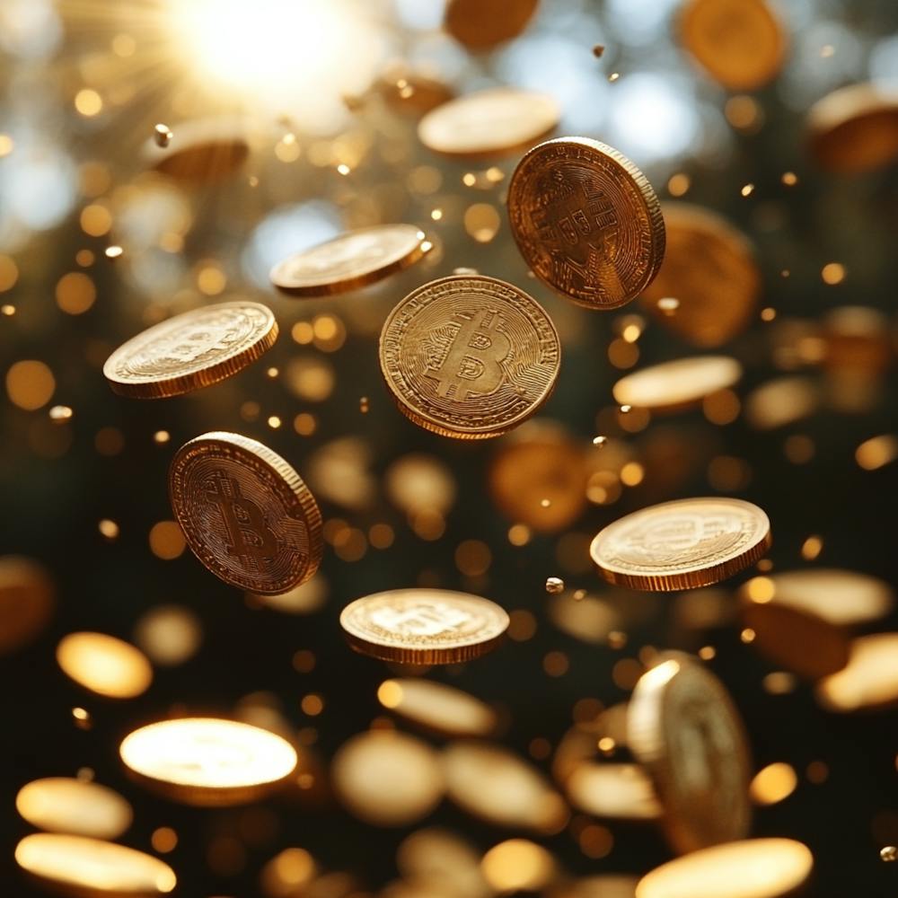 Goldmünzen fallen vom Himmel