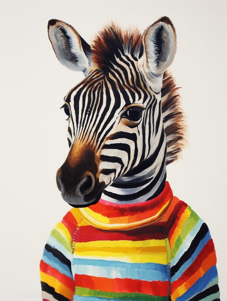 Baby Animal Wearing Sweater Zebra 1