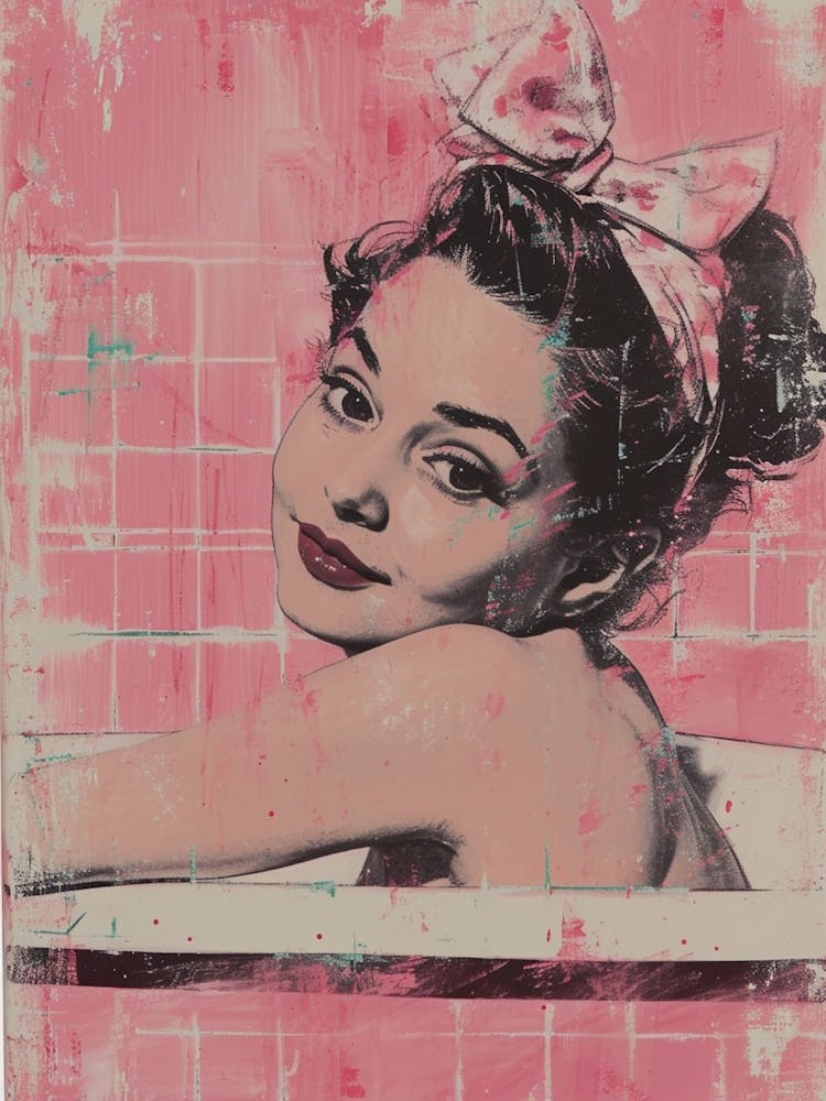 Retro Pinup Bath Painting  2