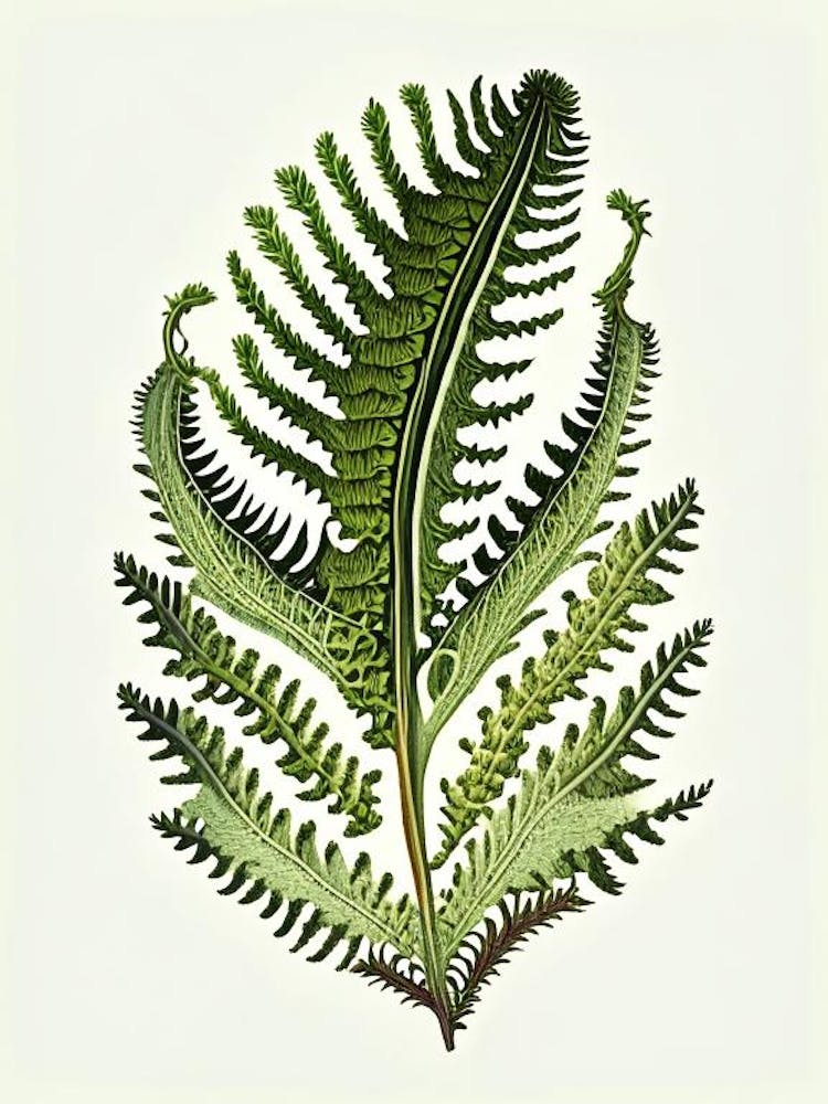 Tripinnatifid Spleenwort Vintage Botanical Poster