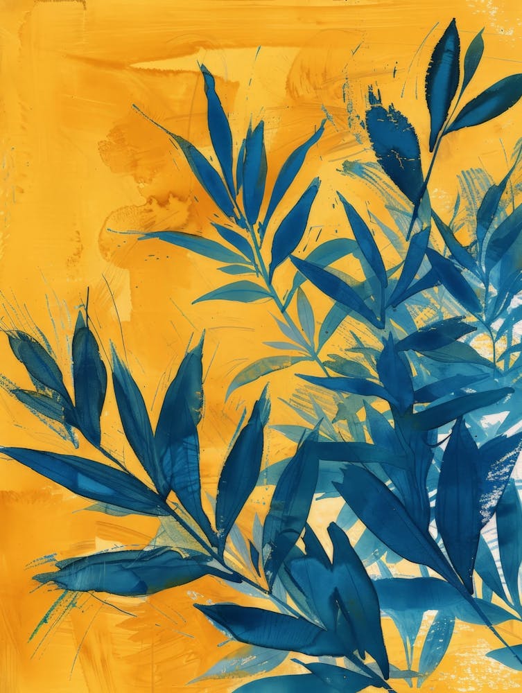 Blue And Yellow Leaves 5