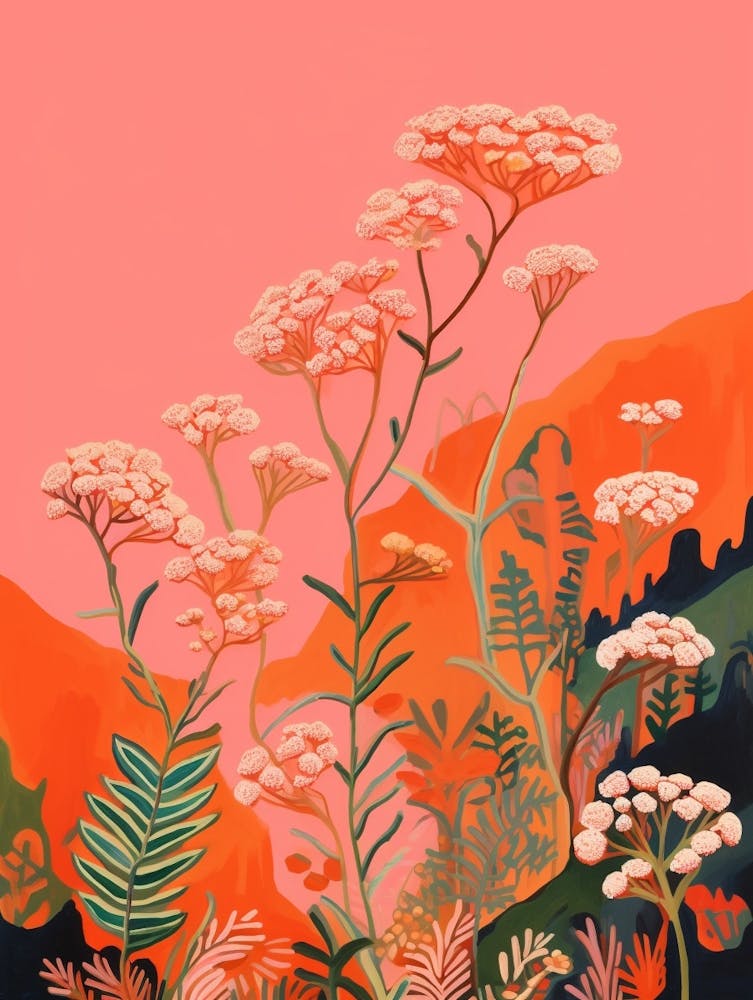 Boho Wildflower Painting Yarrow Achillea 4