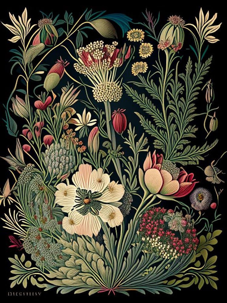 Queen Of The Prairie Floral 1 Botanical Vintage Poster Flower