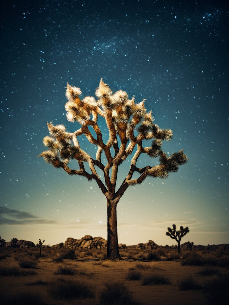  Photograph Of A Joshua Tree With Starry Sky 1